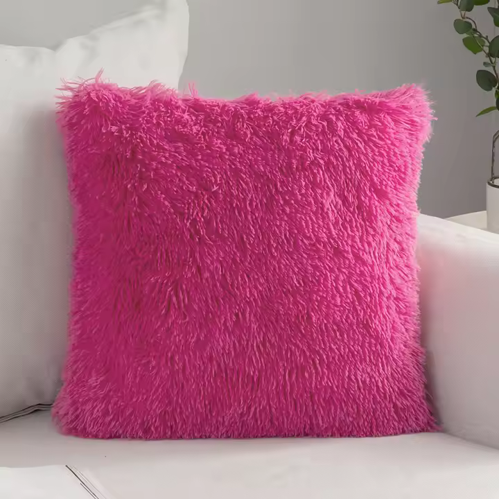 Funda de Cojín de Piel Suave 43x43cm Decorativa y Caliente para Sofá de Sala Decoración Moderna Resistente al Desvanecimiento con Cierre de Cremallera Gris Blanco - 1