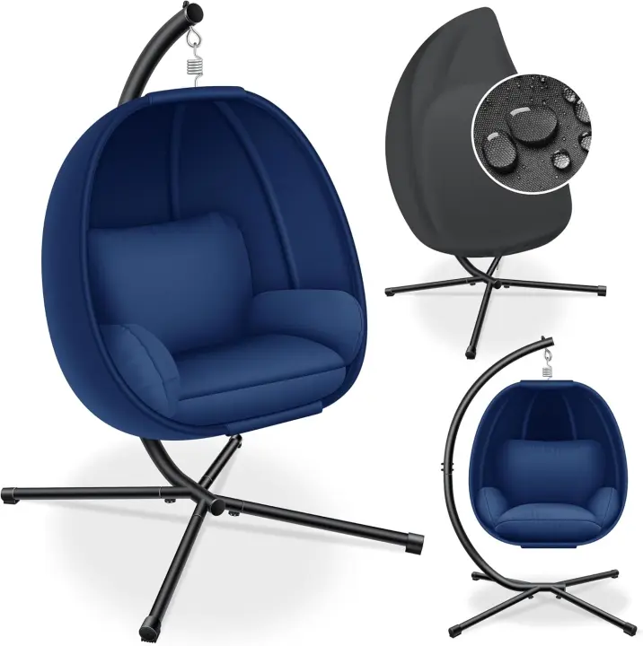 Hamaca de Lujo Marco y Cojín de Asiento Suave Cojín Lateral Cojín de Asiento y Respaldo Cesta - 1