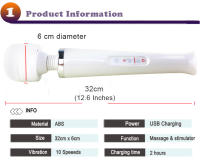 Vibrador de varita mágica potente para mujer, estimulador de clítoris, palo AV grande, masajeador de punto G femenino, Juguetes sexuales para adultos - details 1