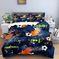 Juego de Cubierta de Edredón de Fútbol Tamaño King Simple en Negro y Blanco Cubierta de Cojín Deportiva 3D para Niños y Niñas Juego de Ropa de Cama de Poliéster - details 8