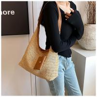 Bolso de hombro tejido a la moda, bolso de paja de gran capacidad de ratán, bolsos grandes trenzados hechos a mano para playa de verano - details 16