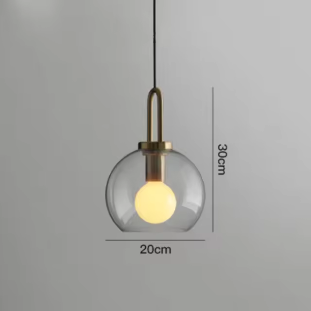 Luz colgante de cristal de estilo Industrial, luz de techo alta, Vintage, para comedor, cocina, Mostrador de Bar, cafetería - 1