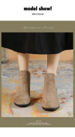 Chelsea botas cortas de cuero suave redondo Martin botas coreanas pequeñas botas de tobillo - details 3
