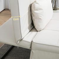 Sofá cama 3 en 1 individual tapizado en lino, sillón reclinable en 5 posiciones, silla de dormir convertible, reposapiés con reposacabezas para salón, carga 200 kg, 95x189x43 cm, gris - details 24