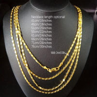 Collar de cadena plana elegante chapado en oro de 14K, 2MM, 16-30 ", regalo de moda versátil, elegante y perfecto - details 2