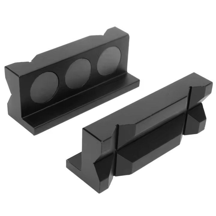 Almohadillas de mandíbulas de tornillo de banco, almohadilla de protección de inserción de abrazadera de bloque de mandíbula de tornillo de banco magnético de aleación de aluminio, 2 uds. - 1