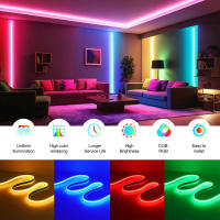 Tira de luces LED RGB COB, cinta Flexible FOB de 5M, 12V, 24V, 576LED/m, IP20, IP68, resistente al agua, para decoración del hogar y exteriores - details 10