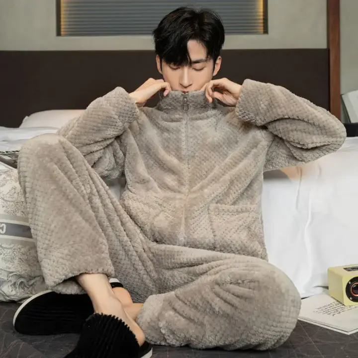 Ropa de dormir de invierno para hombre Warm Pan t - 1