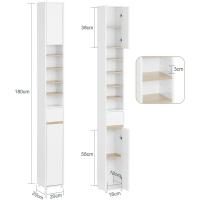 Mueble de Baño de Alto Estante Estanterías con 2 Puertas y Cajón Blanco Tamaño 20x20x180cm - details 49