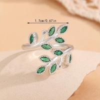 Anillo de Envoltura Elegante Zirconia Inlaid con Patrón de Hoja de Esmeralda - details 6