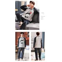 Pijama Caliente Para Hombre Otoño Invierno Coral polar Manga Larga Tejido Suave Confor Para Dormir Ropa Casera Joven - details 4