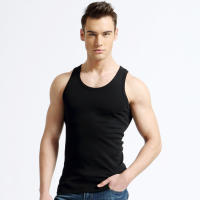 Caumanl-ropa interior de algodón para hombre, camiseta sin mangas de alta calidad para culturismo, Chaleco Ajustado sin mangas, talla CN - details 8
