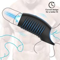 Leten 2 en 1 funda vibratoria anillo de Control de aplicación extensor de eyaculación retardante masculino vibrador juguetes sexuales para adultos - details 2