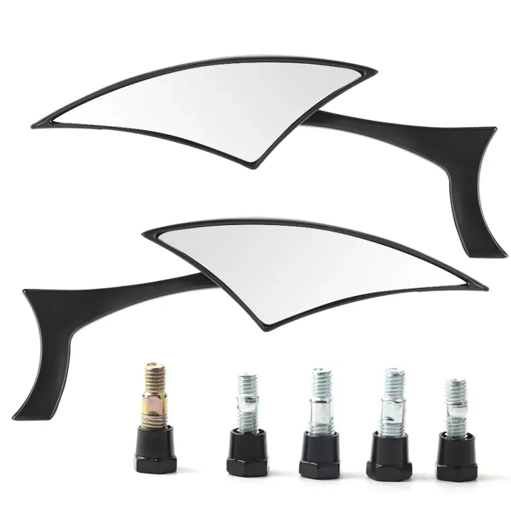 Espejos retrovisores para motocicleta, barra de manillar, cristal de visión lateral trasero, aleación de aluminio, 2 piezas - 1