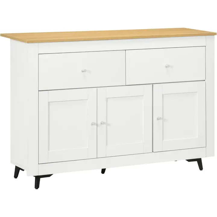 Mueble Auxiliar de Cocina Estante de 2 Cajones, 3 Puertas, Ajustable para Comedor Sala de Estar - 1