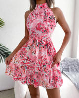 Vestido corto sin mangas con estampado de princesa dulce europea y americana para mujer - details 3
