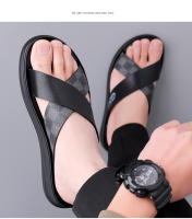 Zapatillas de Moda para Hombres en Verano Suela Suave de Lujo con Luz Diseño de Tiraje Exterior Personalizable Tendencia de Sandalias de Playa - details 14