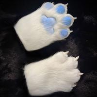 Guantes de disfraz de Cosplay de dibujos animados, traje de Fursuit Kigurumi, guantes de pata de gato de peluche, accesorios de Cosplay peludos gruesos, regalos - details 3