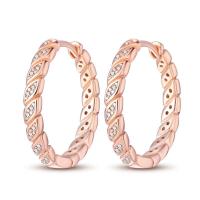Pendientes redondos de circonio para mujer, colección de joyas geométricas, plata pura, oro rosa, accesorios de regalo - details 15