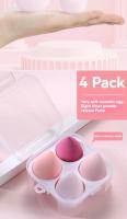 Juego de 4 esponjas de maquillaje en forma de huevo, ultrasuaves y absorbentes, para uso seco y húmedo, no absorben la caca, paquete Ca - details 4