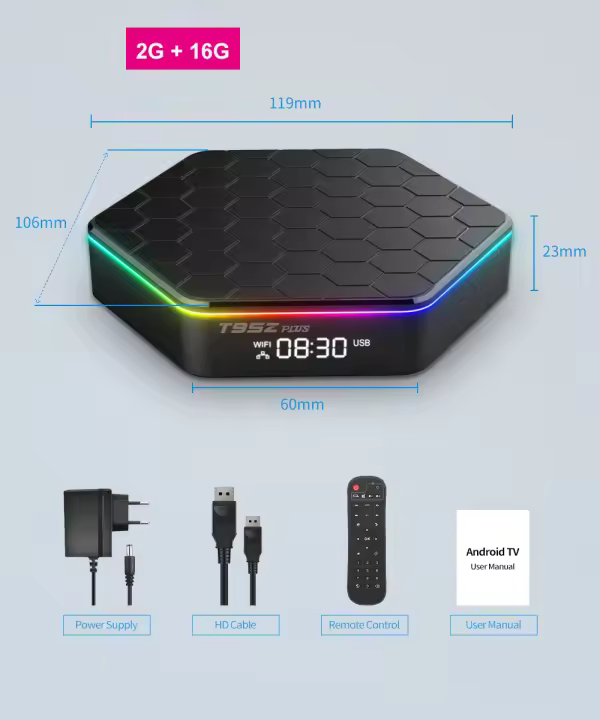 T95Z Plus Android12 Smart TV Box WIFI 6 Allwinner H618 Quad Core 6K HD BT5.0 - 1