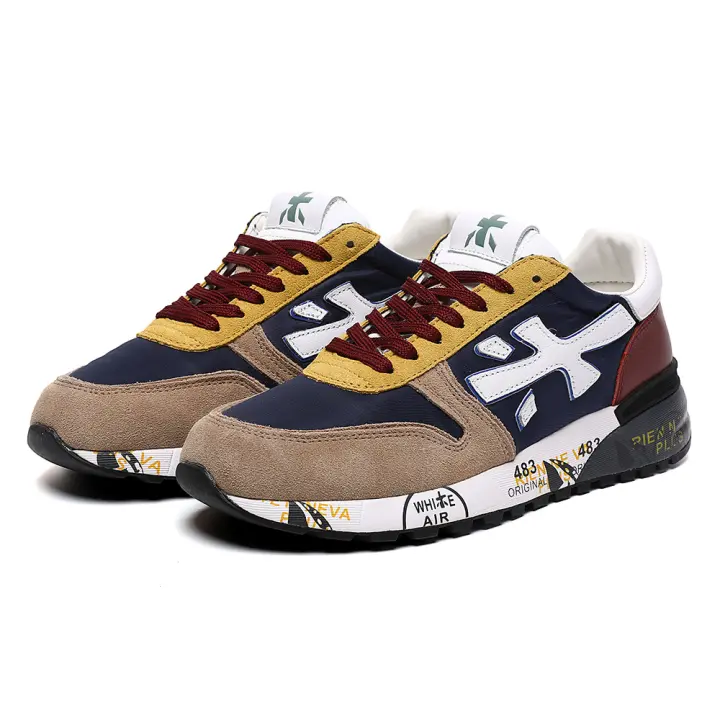 Nuevos zapatos masculinos de moda para todos los días con zapatillas deportivas casuales de cuero retro transpirable de suela gruesa - 1