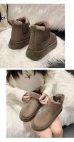 Botas de nieve cálidas para mujer, botas con plataforma antideslizante, suela de goma gruesa, fieltro, algodón, invierno, 2024 - details 24