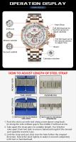 Reloj informal de negocios de lujo para hombre, reloj de pulsera de cuarzo resistente al agua, cronógrafo luminoso de acero inoxidable a la moda para el trabajo - details 6