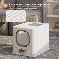 Caja de Arena Plegable Grande con Tapa, cajón y Pala para Gatos, Diseño de Diamante, Fácil de usar - details 5