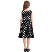 Vestido retro para niña, vestido vintage de princesa de verano sin mangas con lunares de algodón ligero y romántico floral de los años 50 para fiesta y boda Daliy - details 25