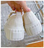 Zapatos de mujer con plataforma baja, zapatos deportivos de lona blanca - details 6