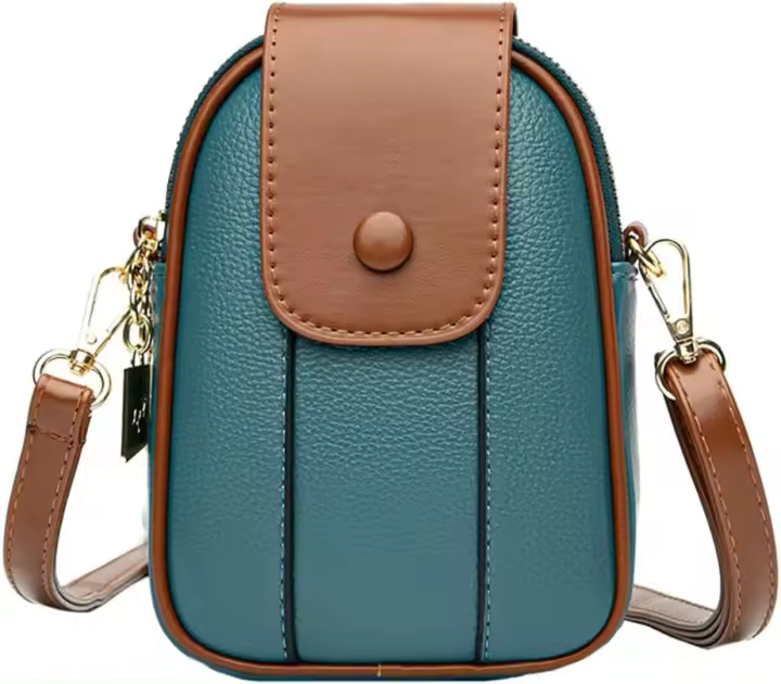 Bolso Cruzado Vintage para Mujer Bolso de Cuero Pequeño con Asa Bolso de Mano Lindo - 1