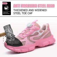 Zapatos de Seguridad Ligeros para Trabajo Zapatillas Protectoras Transpirables con Botón Giratorio - details 3