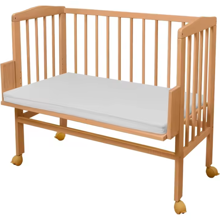 Cuna colecho, Altura Regulable, Natural sin tratamientos o Lacado en Blanco,Lacado en Blanco Extra Grande 90x55cm - 1