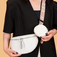 Riñoneras de media luna para mujer, bolso de pecho informal de cuero PU con monedero pequeño, bolsos cruzados de viaje de gran capacidad - details 29