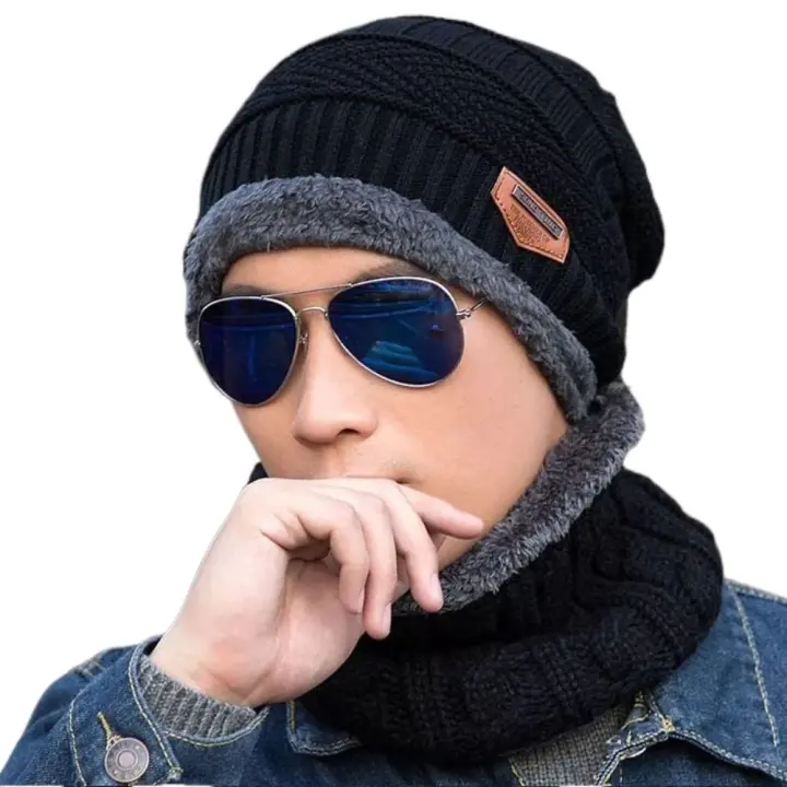 Bufanda de lana de Coral gruesa de terciopelo, gorro de protección para el cuello, gorros de invierno suaves y cálidos, gorro de punto para montar al aire libre - 1