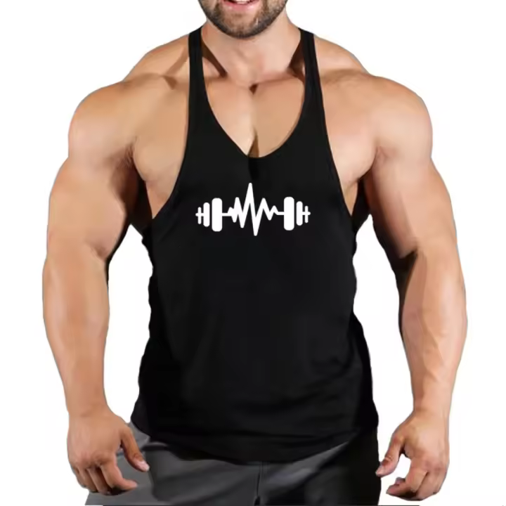 Chaleco Deportivo de Algodón para Hombres Top de Entrenamiento de Gimnasio Moda Deportiva - 1