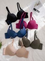 5 sujetadores con tirantes desmontables sin costuras, con aros, cómodos y con realce, lencería y ropa interior para mujer - details 0