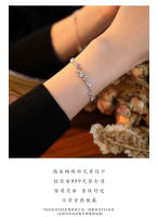 S999 Pulsera con lazo de circón brillante, joyería de plata pura, ligera, versátil, elegante y dulce para chica - details 1