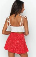 Falda corta con estampado Floral para mujer, falda de cintura alta con cremallera, color amarillo S, Verano - details 45