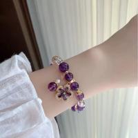 Elegante Pulsera de Amatista Romántica Colgante de Cinco Pétalos de Cristal Retro de Lujo para Mujeres Regalo de Joyería para Novia - details 4