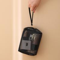Bolsa De Maquillaje Para Mujer De Tela Malla Negra Gran Capacidad Organizador De Viaje Portátil Bolsas De Toallas De Higiene Personal - details 7