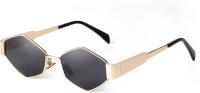 Gafas de sol para mujer, vintage, estrechas, hexagonales, montura de metal, retro, UV400 - details 0