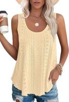 BUNO-2025 Novedad de verano, camisas para mujer, cuello redondo, sin mangas, Color sólido, camisetas sin mangas informales holgadas, blusas blancas para fiesta en la playa, camisas para mujer - details 29