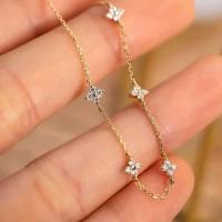 Nuevos collares de circón de acero inoxidable para mujer, Collar de cadena de hierba de cuatro hojas chapado en oro, regalo de joyería - details 7
