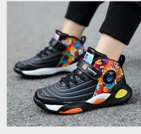 Zapatillas de baloncesto de cuero impermeables para niños, zapatos de tenis para niños, zapatillas para correr al aire libre, zapatos deportivos escolares antideslizantes, moda - details 9