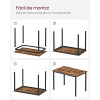 Mesa de Comedor, Mesa de Cocina, 70 x 110 x 77 cm, Mesa de Comedor para 4 Personas, Escritorio de Salón, para Comedor, Cocina, Industrial, Marrón Rústico y Negro Mate KDT081B01 - details 7