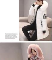 Chaqueta Parka de Invierno 2024 Cálida, Gruesa, Ajuste Delgado, Manga de Abrigo con Forro de Piel para Mujeres Moda de Talla Grande, Abrigo de Plumífero - details 6