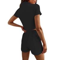 Conjunto de Pantalones Cortos Delgados de Moda Verano 2024 Top Corto Ajustado de Color Sólido y Shorts Estilo Callejero para Mujeres - details 27