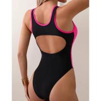 Bañadores de una pieza para mujer, ropa de baño deportiva con realce, Sexy, cerrada, para piscina, verano, 2024 - details 1